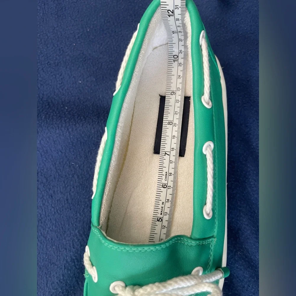 Vintage Par Four Mens Leather Boat Shoes 9.5 RARE HardTo Find Kelly Green Womens